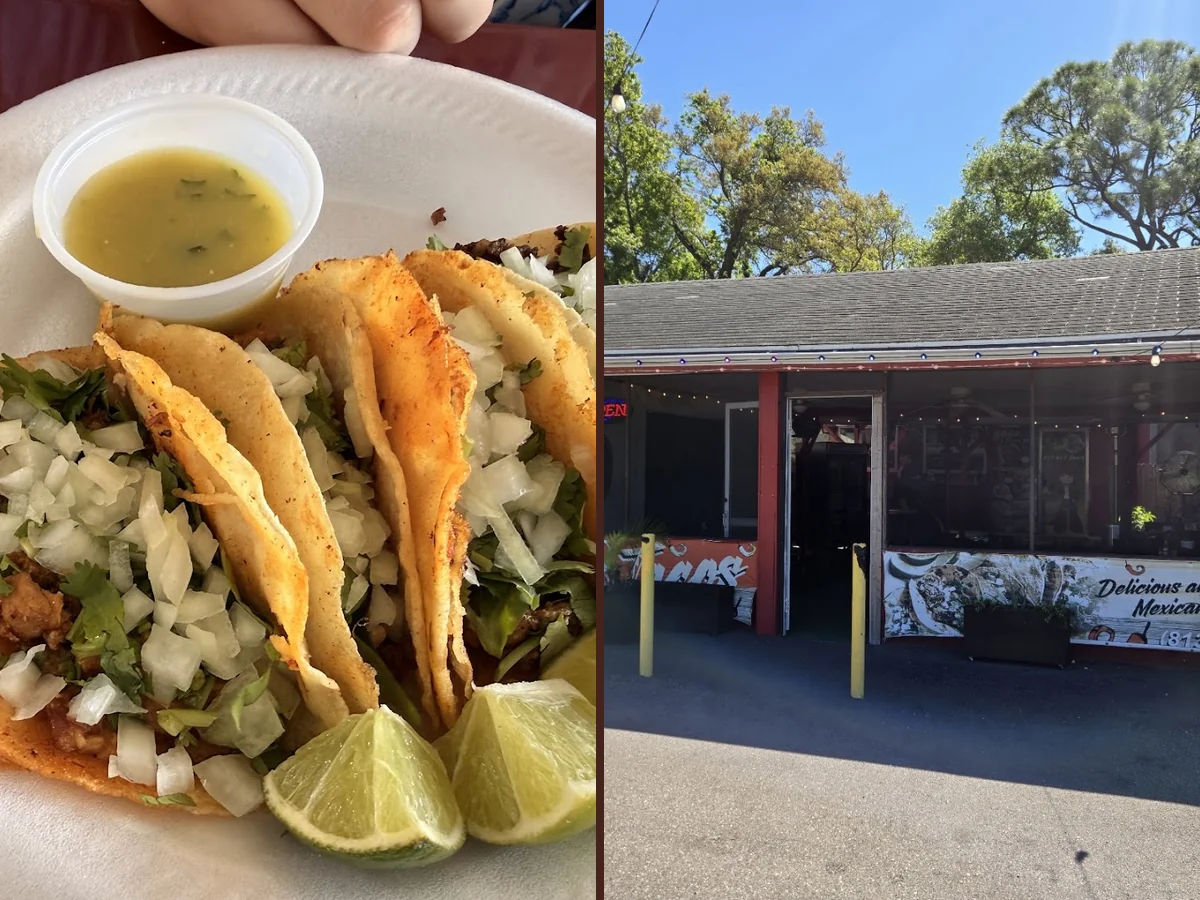 Casual taco restaurant with outdoor seating.