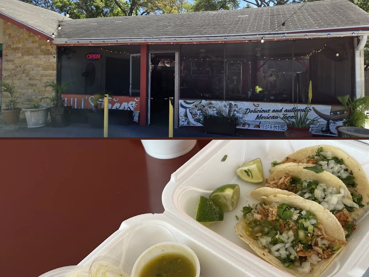 Casual taco restaurant with outdoor seating.