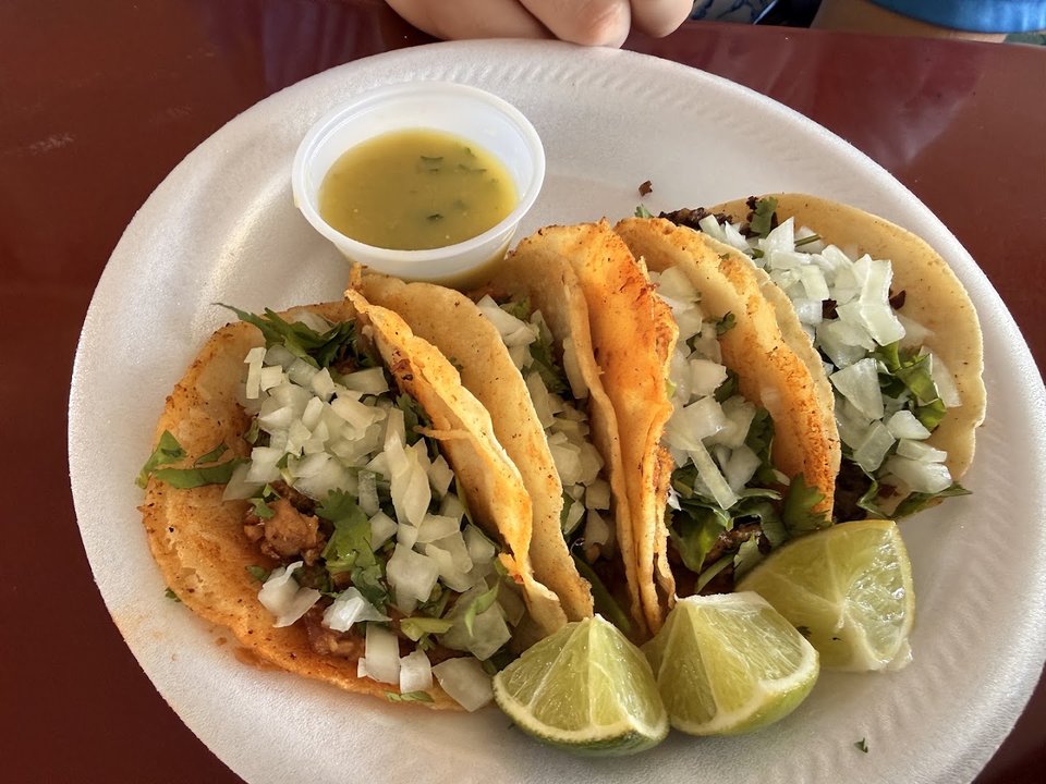 Casual taco restaurant with outdoor seating.